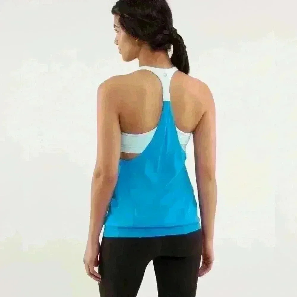 Lululemon Practice Freely Tank size 4 
Beach Blanket Blue / Aquamarine - Picture 3 of 15